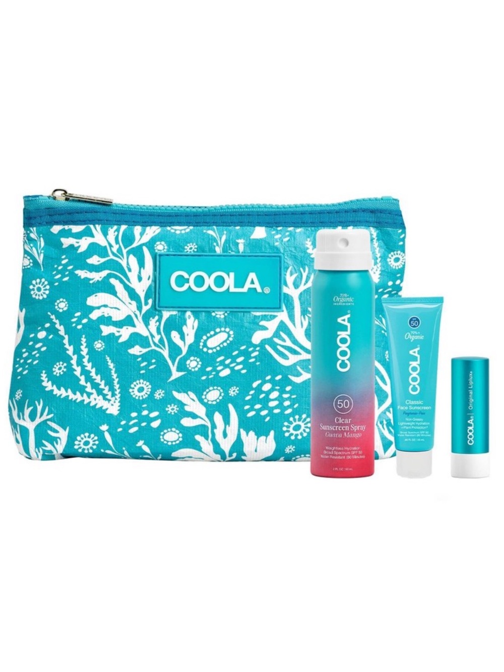 COOLA SPF Bestsellers Travel Size Set with Cosmetic Pouch BRAND NEW